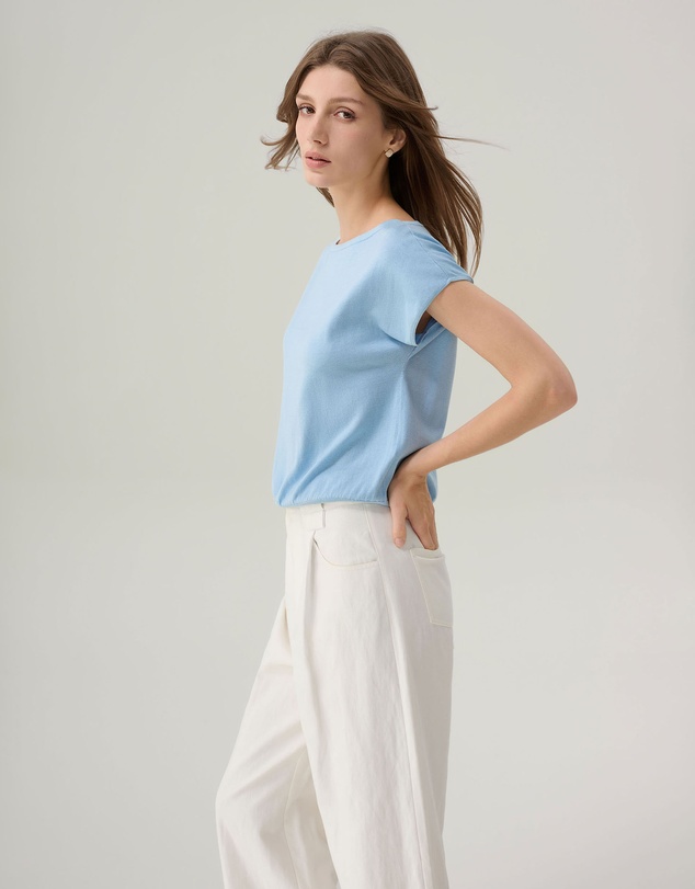 IDA+S - Lilia Cool Blue Silk Top