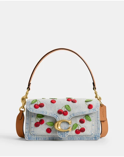 Coach - Cherry Embroidered Denim Tabby Shoulder Bag 26