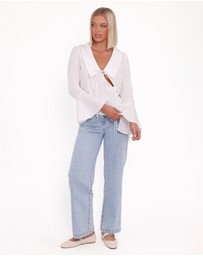 Petal & Pup - Adler Asymmetrical Tie Shirt - White