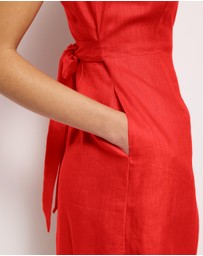 AERE - Kaili Linen Square Neck Mini Dress