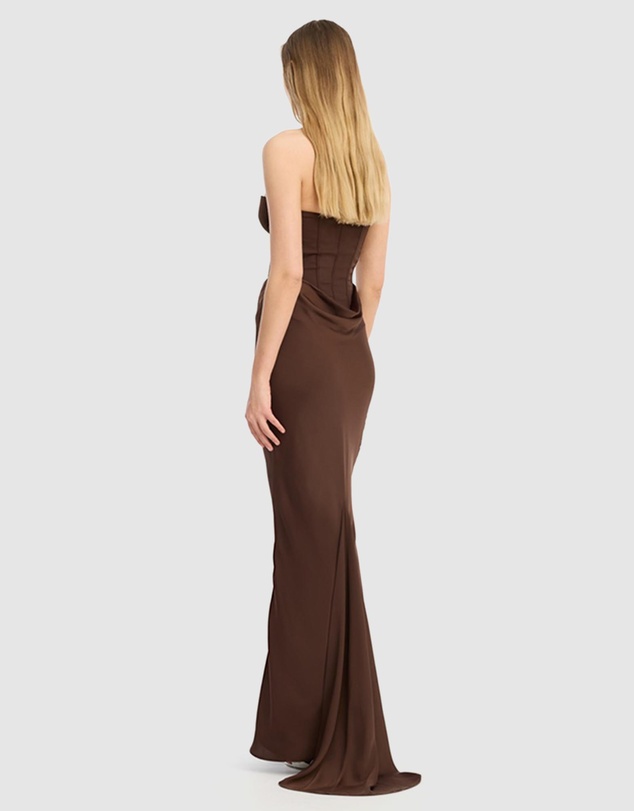 ROTATE - Satin Corset Maxi Dress
