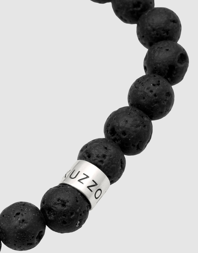 Kuzzoi - ICONIC EXCLUSIVE - Lava and Tiger's Eye Bead Bracelet with Sterling Silver Elements
