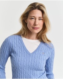 Gant - Stretch Cotton Cable V-Neck Knit