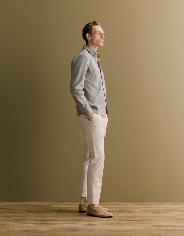 Trenery - Puppytooth Jacquard Overshirt in Asphalt