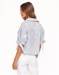 Petal & Pup - Floriana Tie Sleeve Shirt - Blue Stripe