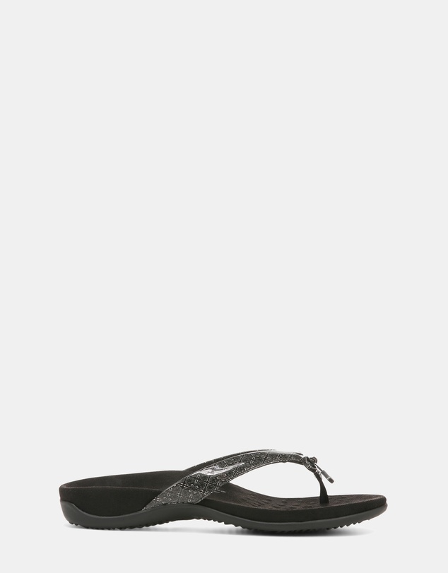 Vionic - Bella Toe Post Sandal - Black Lizard
