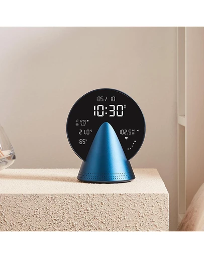 Lexon - Lexon Conic Radio Alarm Clock With Fm & Built-In Bluetooth Speaker - Blue