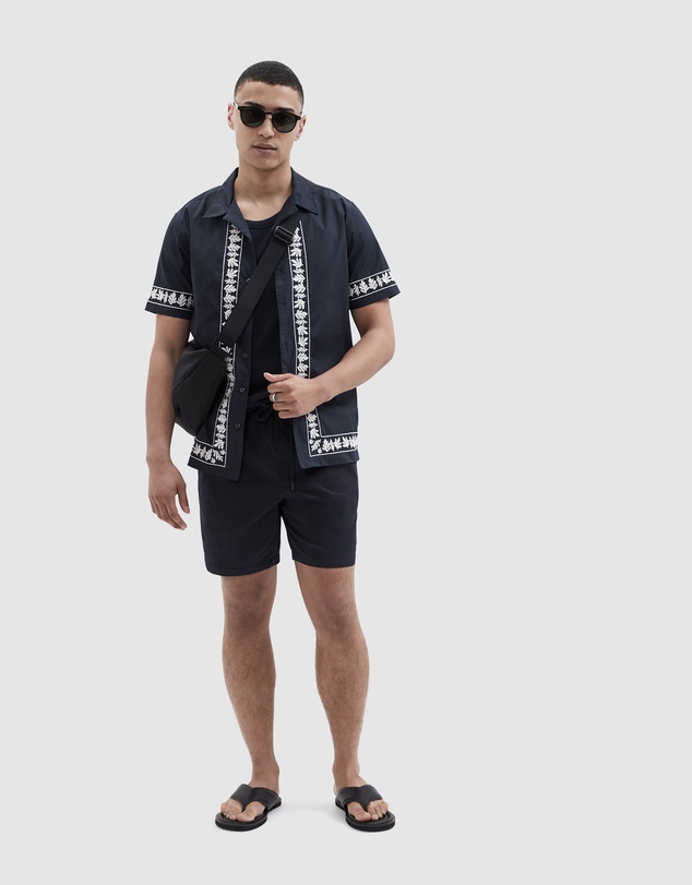 UNISON - Border Embroidered S/S Regular Fit Shirt