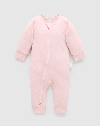 Purebaby - Ribbed Zip Growsuit -Kids-Babies