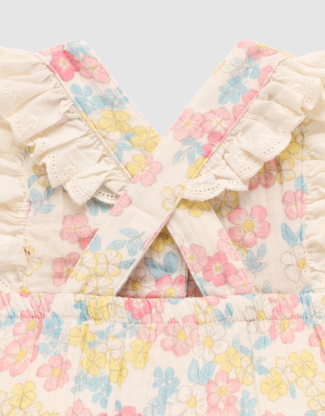 Purebaby - Floral Romper-Kids-Babies