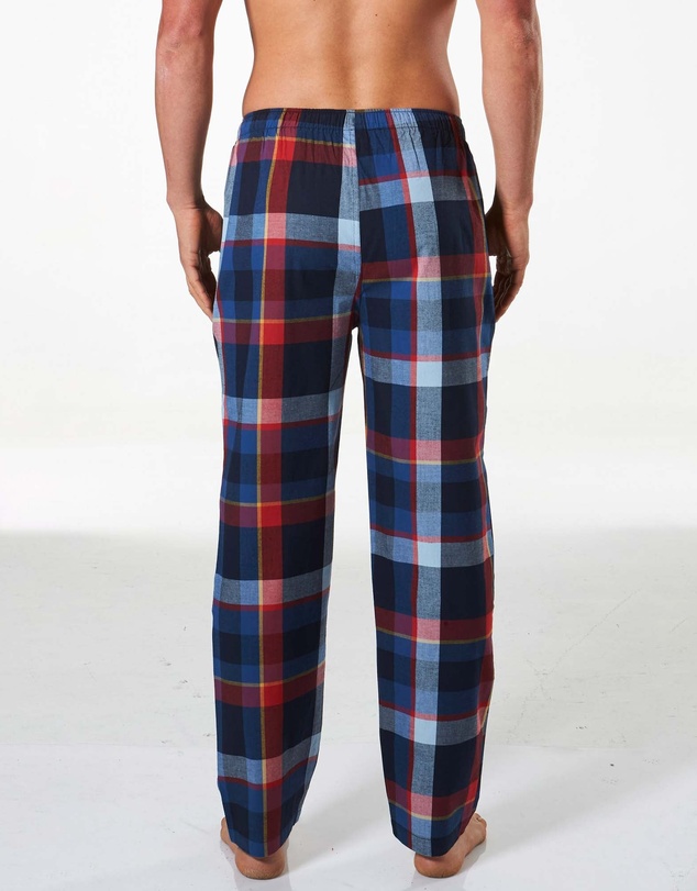 Mitch Dowd - Men's British Check Cotton Pyjama Pant - Navy