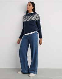 Seasalt - Seasalt Cornwall Blue Sennen Cove Wide Leg Jeans