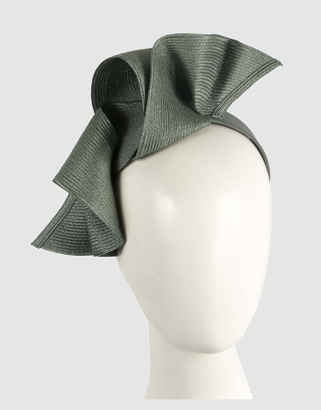Max Alexander - Large Wavy Olive Racing Fascinator