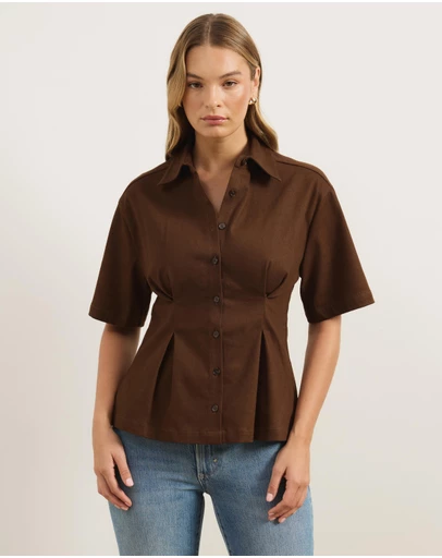 Atmos&Here - Iris Cotton Twill Short Sleeve Shirt