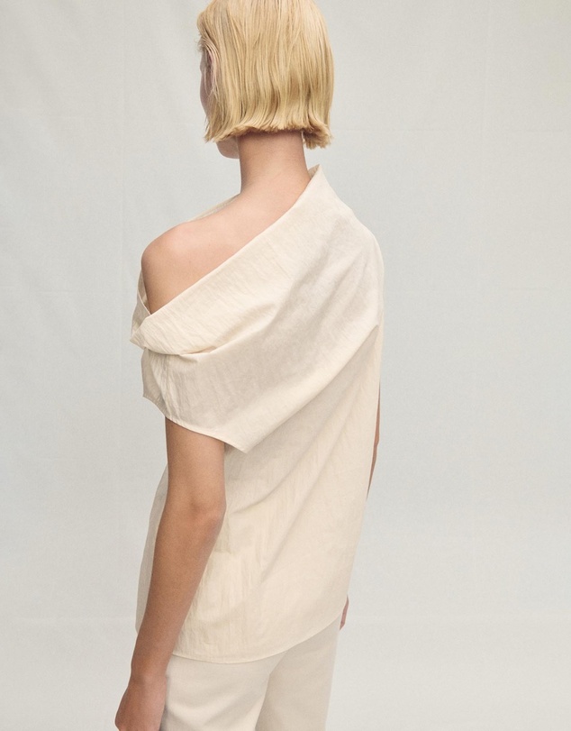 M.N.G - Mandala Blouse With Asymmetrical Collar