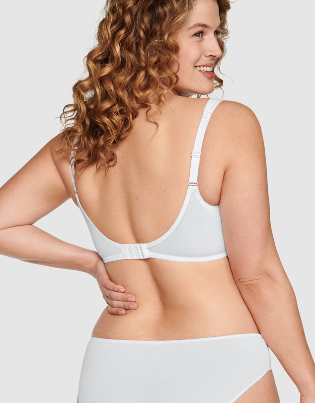 Naturana - Wide Strap Wirefree Cotton Bra with Lace