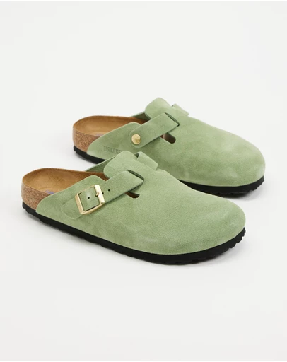 Birkenstock - Boston Soft Footbed Narrow Suede Leather Clogs