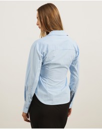 Atmos&Here - Kitt Cinched Waist Tie Wrap Shirt