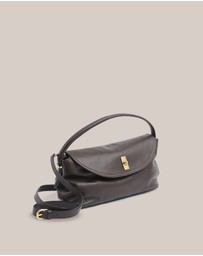 VESTIRSI - Sloane Large Dark Chocolate Leather Top Handle Crossbody