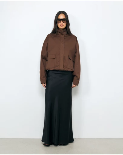 AERE - Bias Maxi Satin Skirt