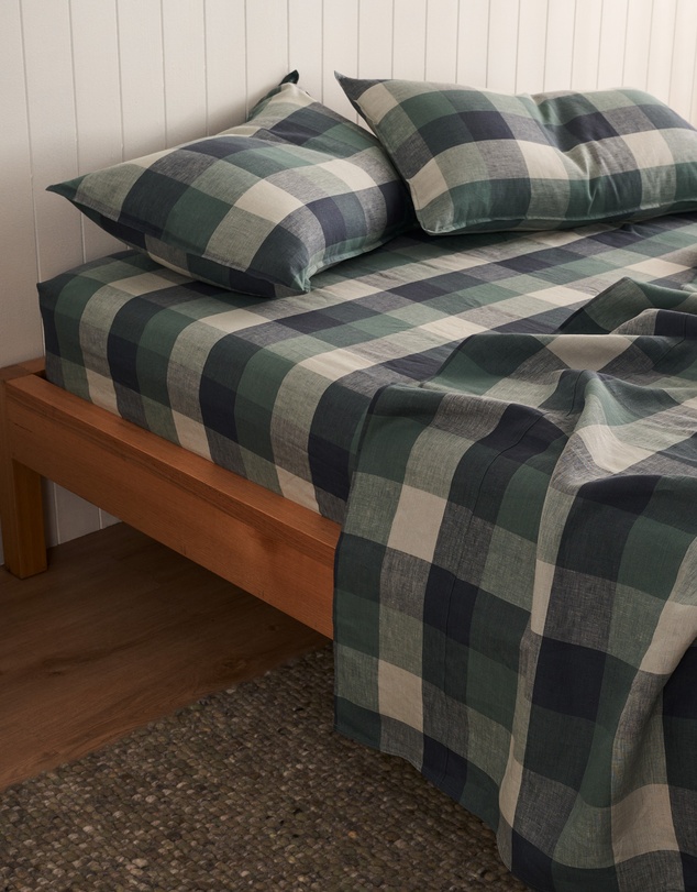 Sheet Society - Eve Linen Gingham Full Sheet Set