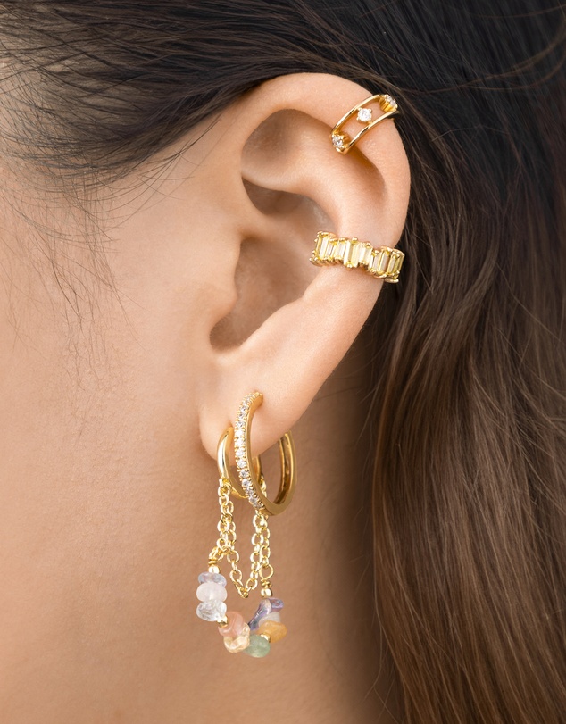 Wanderlust + Co - Kaleidoscope Beaded Gold Hoop Earrings
