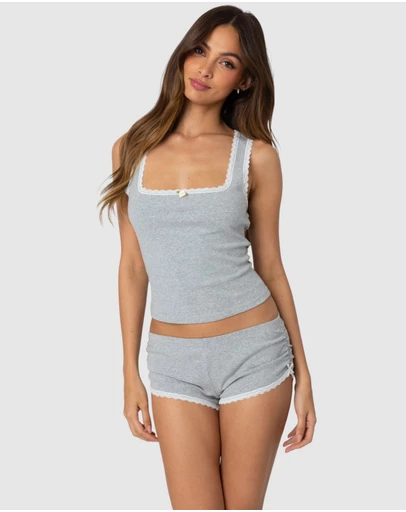 EDIKTED - Kadence Lace Trim Tank Top