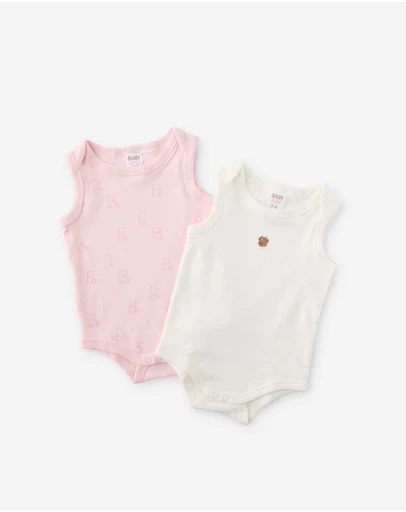Cotton On Kids - Organic 2Pk Singlet Bubbysuit