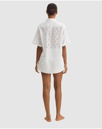 Polo Ralph Lauren - Patchwork Eyelet Shirt & Shorts Cotton Beachwear Set