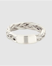 Kuzzoi - ICONIC EXCLUSIVE - Ring Male Bandring Braid Pattern 925 Sterling Silver