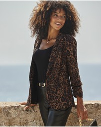 Sosandar - Leopard Print Single Breasted Blazer