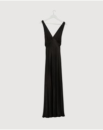 Revibe - Repaired Shona Joy La Lune Plunged Cross Back Maxi Dress - AU 8