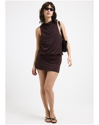 Alice In The Eve - Louise High Neck Draped Mini Dress