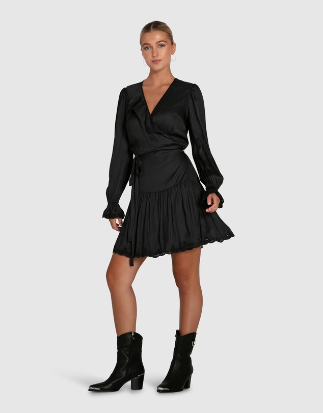 Belle & Bloom - Wild Flower Embroidered Wrap Dress