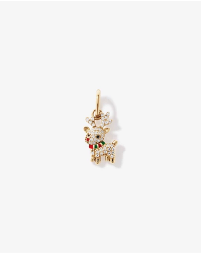 Michael Hill - Christmas Reindeer Pendant with Cubic Zirconia in 18kt Yellow Gold Vermeil