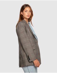 Belle & Bloom - Paris Grid Single Breasted Blazer