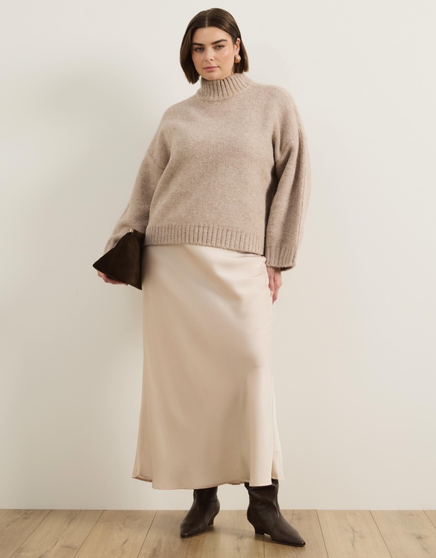 Atmos&Here Curvy - Nya Slip Maxi Skirt