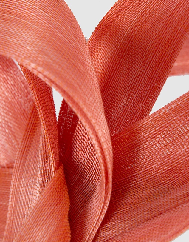 Fillies Collection - Orange Abaca Loops Racing Fascinator