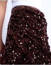 TOPSHOP - Velvet Sequin Drape Mini Skirt