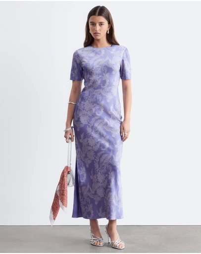 & Other Stories - Short-Sleeve Long Dress