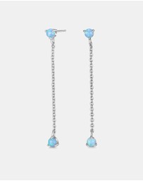 Mestige - Bello Blue Opal Earrings - Silver Plated