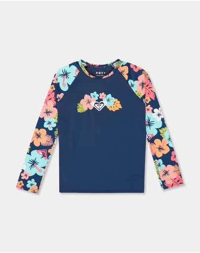 Roxy - Girls 2 to 7 Morning Flower Lycra Set Rash Vest