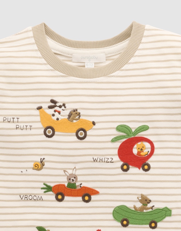 Purebaby - Garden Cars Tee-Kids-Babies