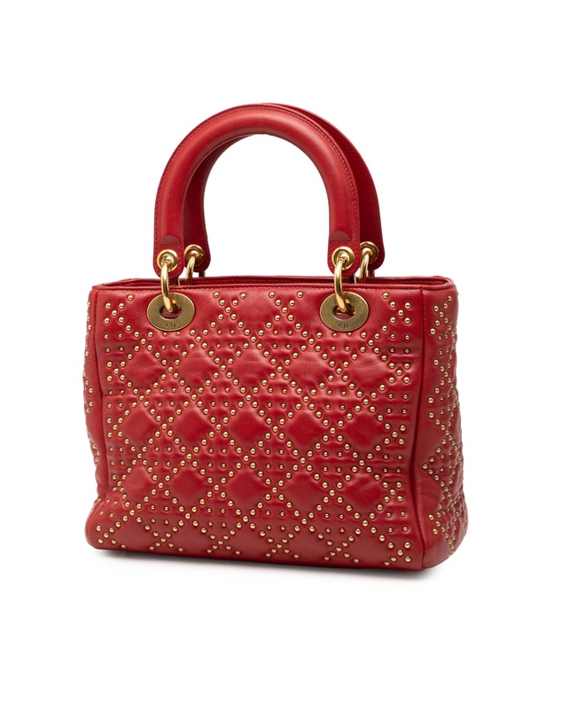 Pre-Loved by Azura Reborn - Pre-Loved Medium Lambskin Cannage Studded Supple Lady Dior