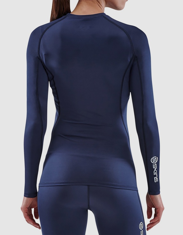 SKINS - SKINS Compression Women's Series-1 Clothing Long Sleeve Top Navy Blue