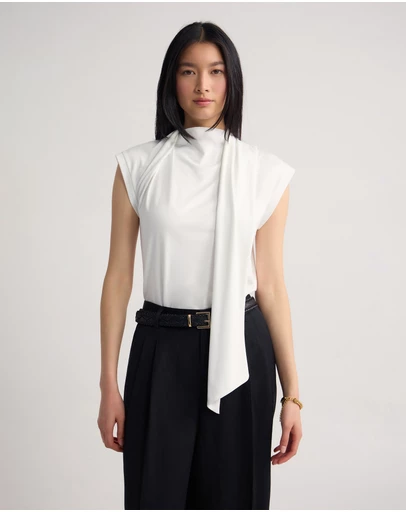 Oxford - Mimi Jersey Scarf Detail Top