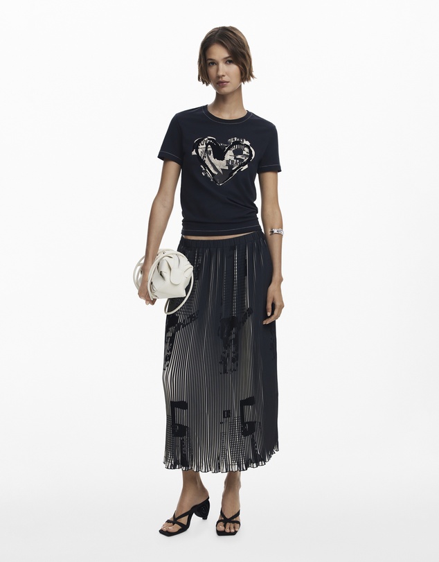 Desigual - Newspaper Texture Midi Skirt