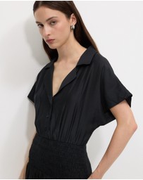 Calli - Malik Shirred Waist Shirt Dress