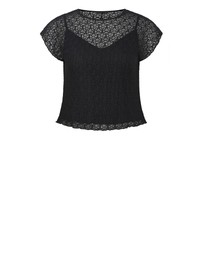 City Chic - Plus sizeBrie Lace Knit Top - black