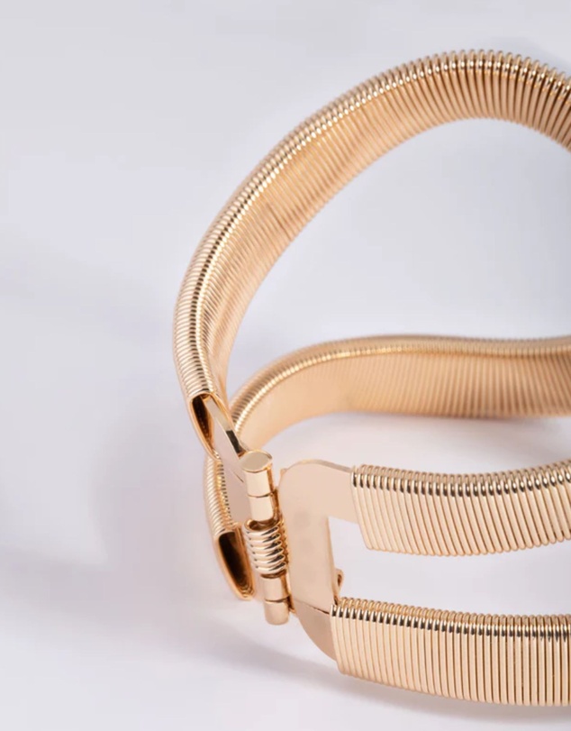 Lovisa - Gold Textured Oval Cuff Bangle